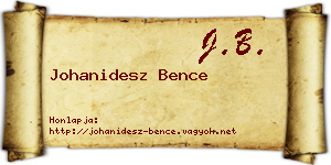 Johanidesz Bence névjegykártya